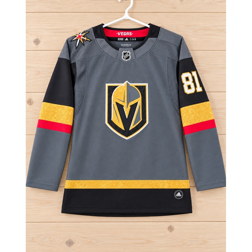 Adidas Vegas Golden Knights Marchessault 81 NHL Jersey Kids SM Grey Black NWT